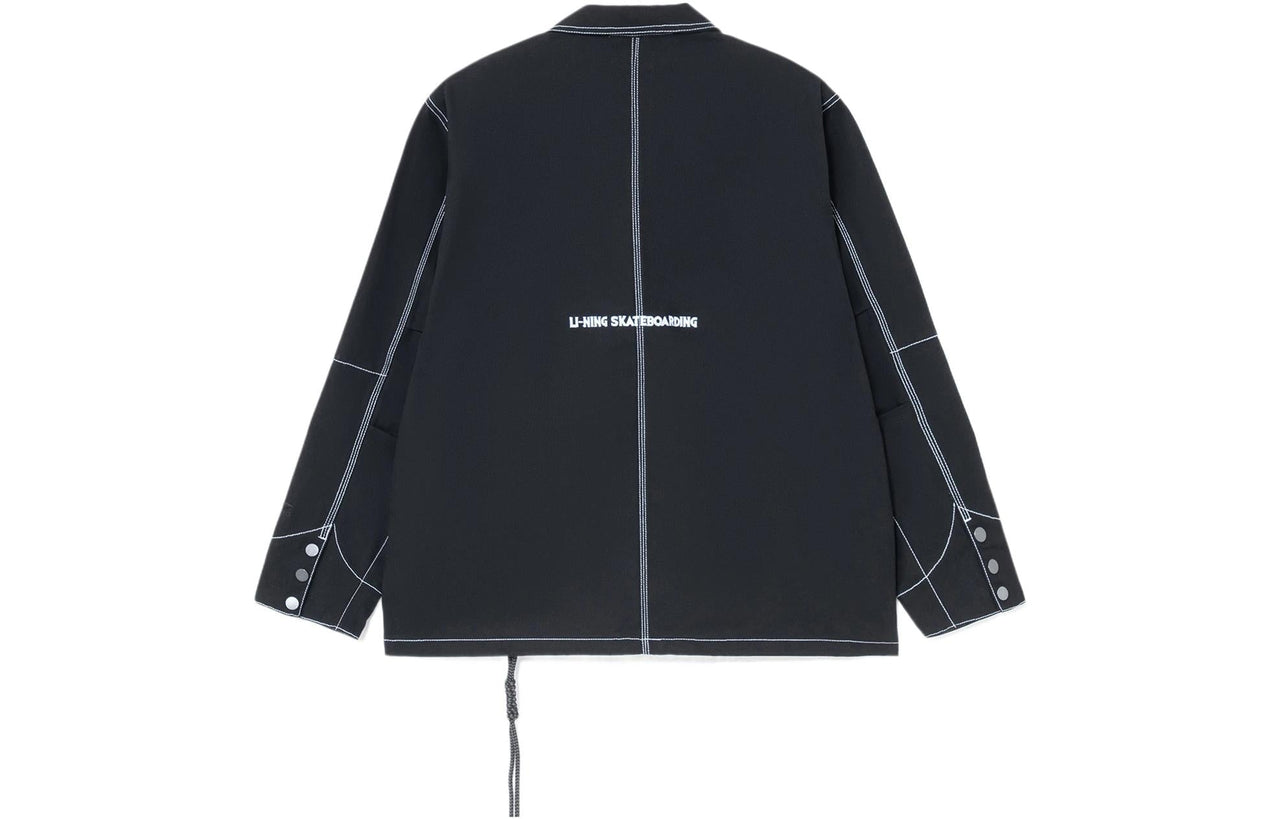 Li-Ning Skateboard Series Multiple Pockets Loose Jacket 'Black' AFDS103-1