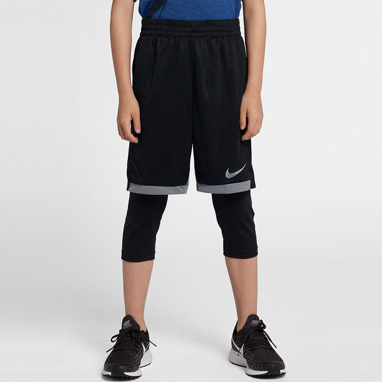 (GS) Nike Training Breathable Logo Sports Shorts Boy Black 939655-010