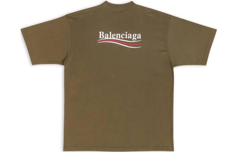 Balenciaga Political Campaign T-shirt Large Fit 'Khaki' 641675TKVJ12463