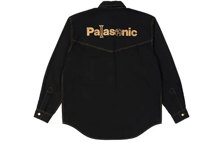 PALACE Funny Logo Stand Collar Long Sleeves Shirt Unisex Black P20SHT005