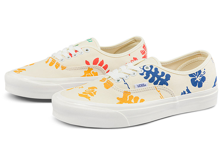 Vans Authentic 44 DX Low Tops Casual Skateboarding Shoes White Multi-Color Printing Unisex 'White Blue Yellow' VN0A5KX4AWD