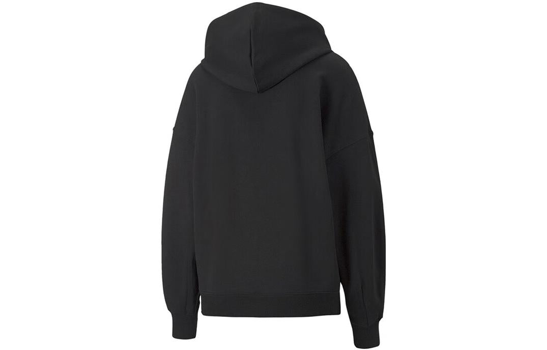 (WMNS) PUMA Classic Oversized Hoodie TR 'Black White' 673576-01