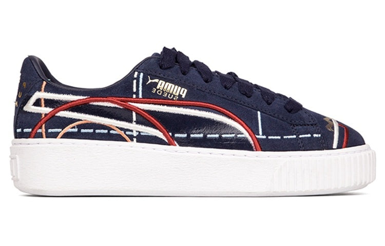 (WMNS) PUMA Suede Platform Courture 'Blue Red' 366685-02