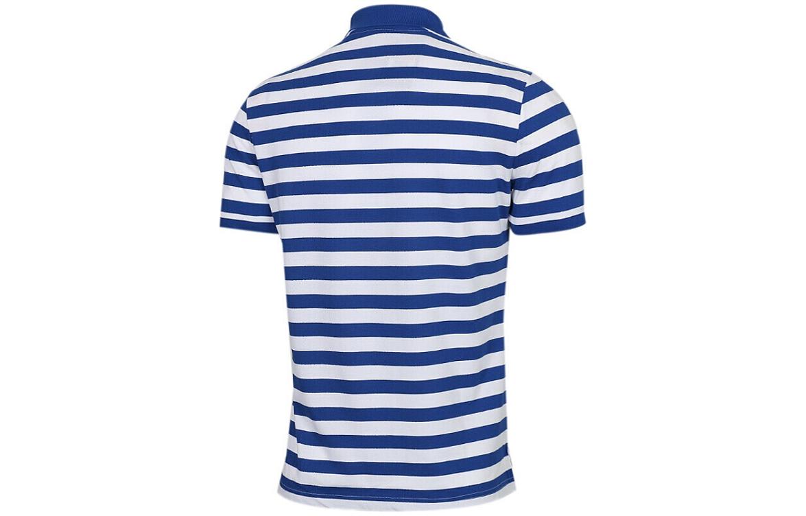Nike Stripe Cotton Short Sleeve Polo Shirt Blue BQ9075-438
