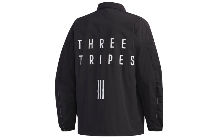 adidas M S2s Coach Jk Back Printing Sports Stand Collar Jacket Black ED1928