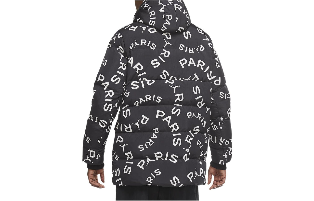 Air Jordan x Paris Saint-Germain Down AOP Parka 'Black' CK9736-010