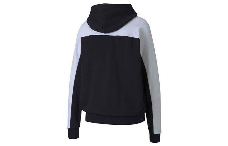 (WMNS) PUMA Small Logo Hoodie 'Black White' 597447-01