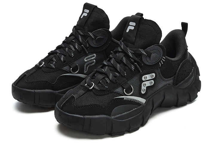 (WMNS) FILA FUSION Bone Sneakers 'Black Grey' T12W311201FBK
