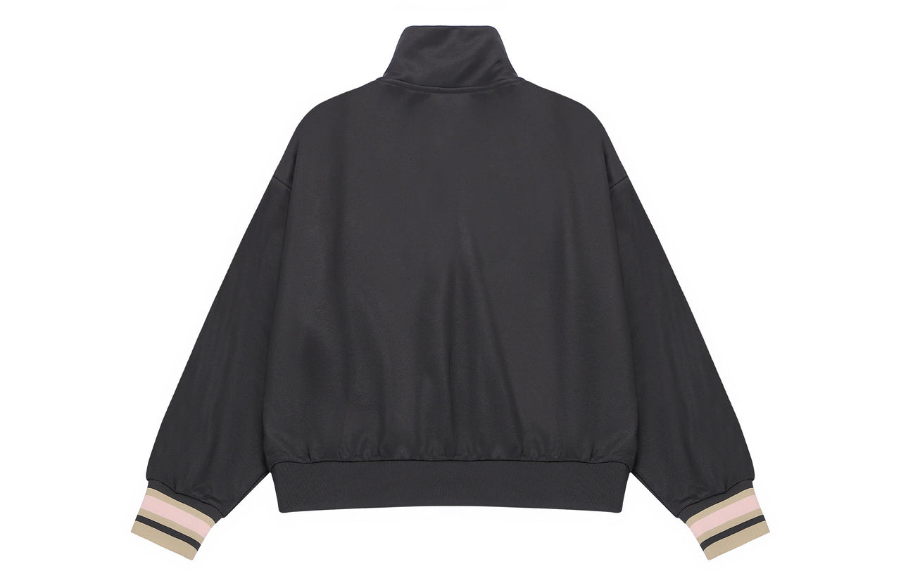 (WMNS) New Balance Half Zip Sweatshirt 'Black Beige' AWT23561-PHM