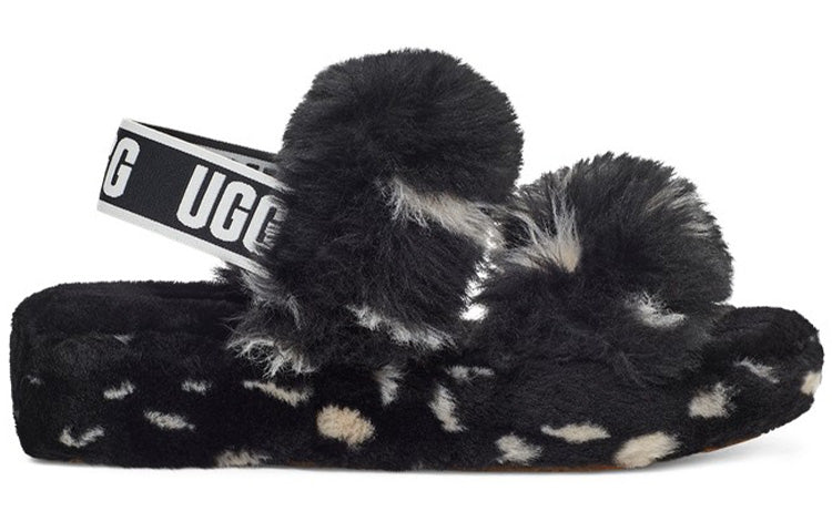 (WMNS) UGG OH Yeah Spots Sandals Black 1118165-BLK
