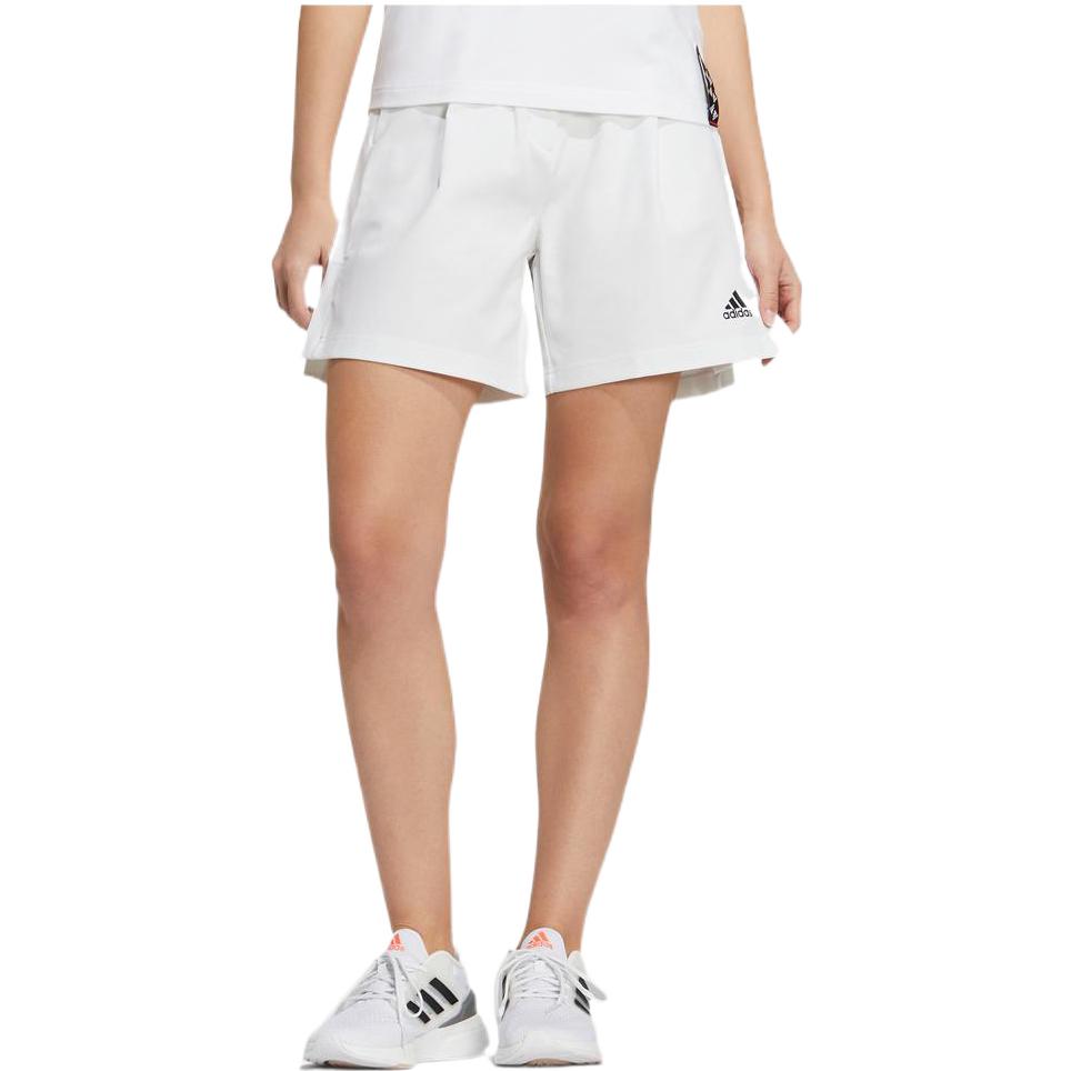 (WMNS) adidas Solid Color Logo Casual Shorts 'White' HF2463