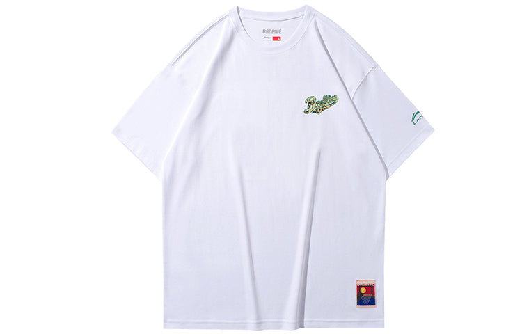 Li-Ning Paris fashion week Series Subject Element Printing Short Sleeve 'White' AHSQ085-2