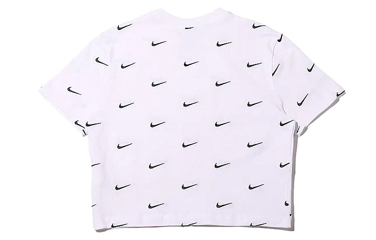 (WMNS) Nike logo Printing Short Sleeve 'White' CK4092-100