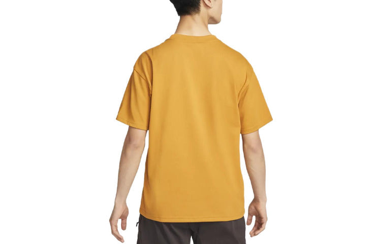 Men's Nike Logo Printing Round Neck Pullover Short Sleeve Yellow T-Shirt DR7756-727