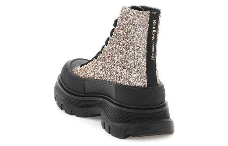 (WMNS) Alexander McQueen Tread Slick Boots 'Silver Gold Black' 697080W4VJ22265