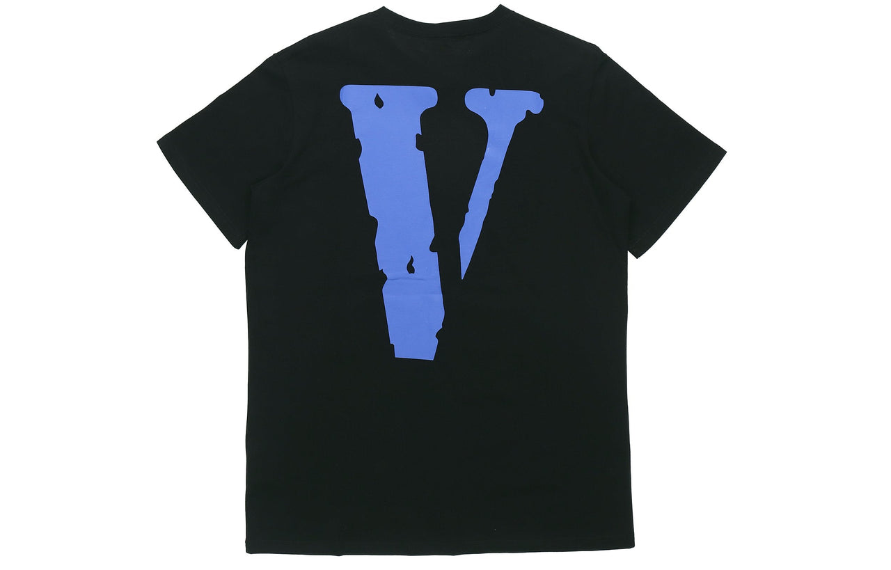 VLONE Large Logo Round Neck Short Sleeve T-shirt 'Black Blue' VLTE17SS004