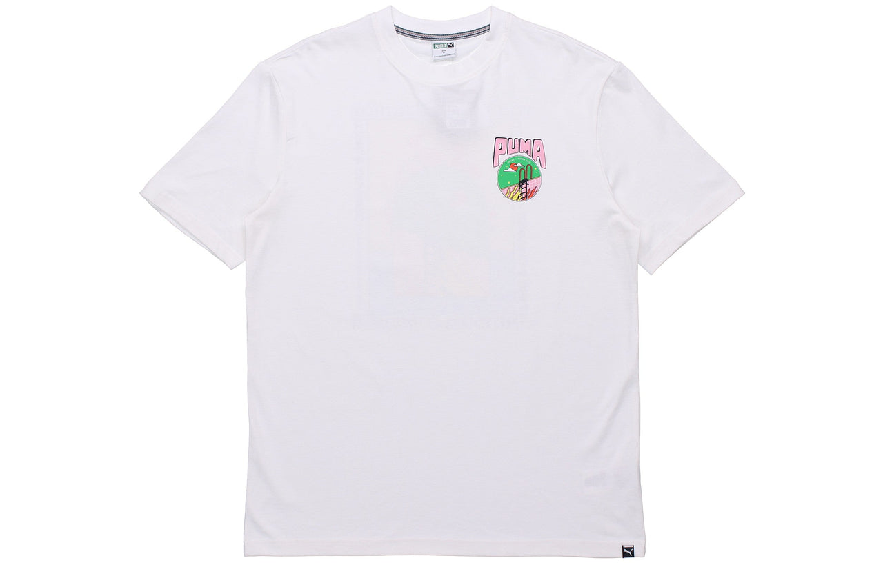 PUMA Back Pattern Printing Short Sleeve White 597337-02