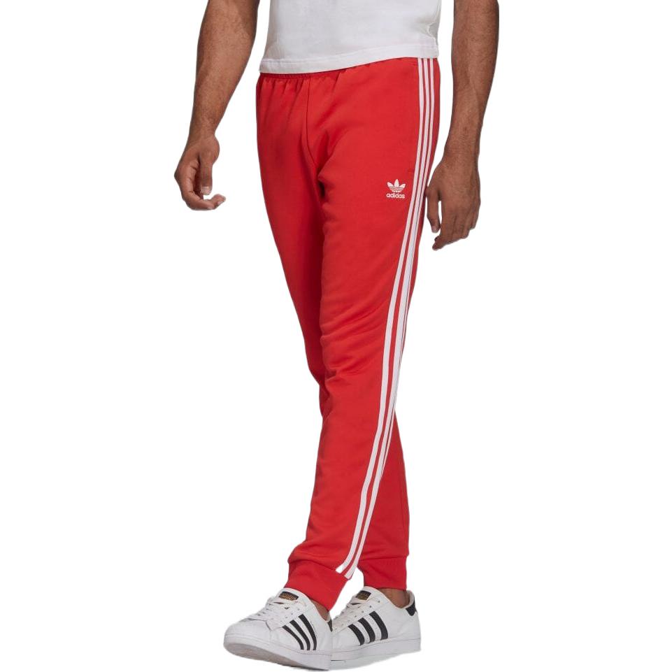 Men's adidas originals Side Stripe Elastic Waistband Sports Pants/Trousers/Joggers Red HF2134