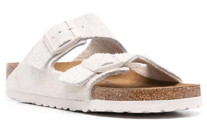 Birkenstock Arizona Soft Footbed Suede Leather Narrow Fit Sandals 'Antique White' 1024516