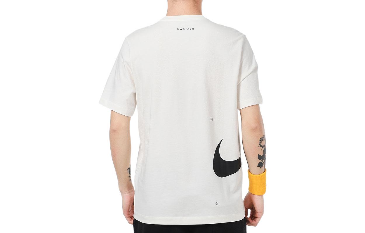 Men's Nike Solid Color Logo Round Neck Short Sleeve White T-Shirt DX5817-110
