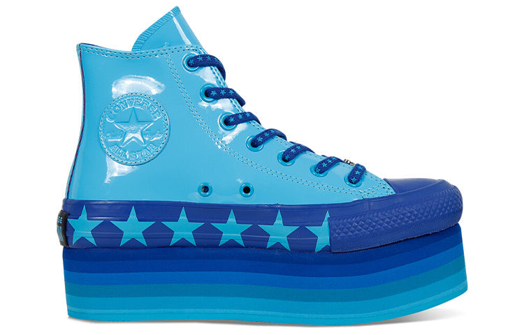 (WMNS) Converse Miley Cyrus x Chuck Taylor All Star Platform Faux Patent Hi 'Gnarly Blue' 563724C