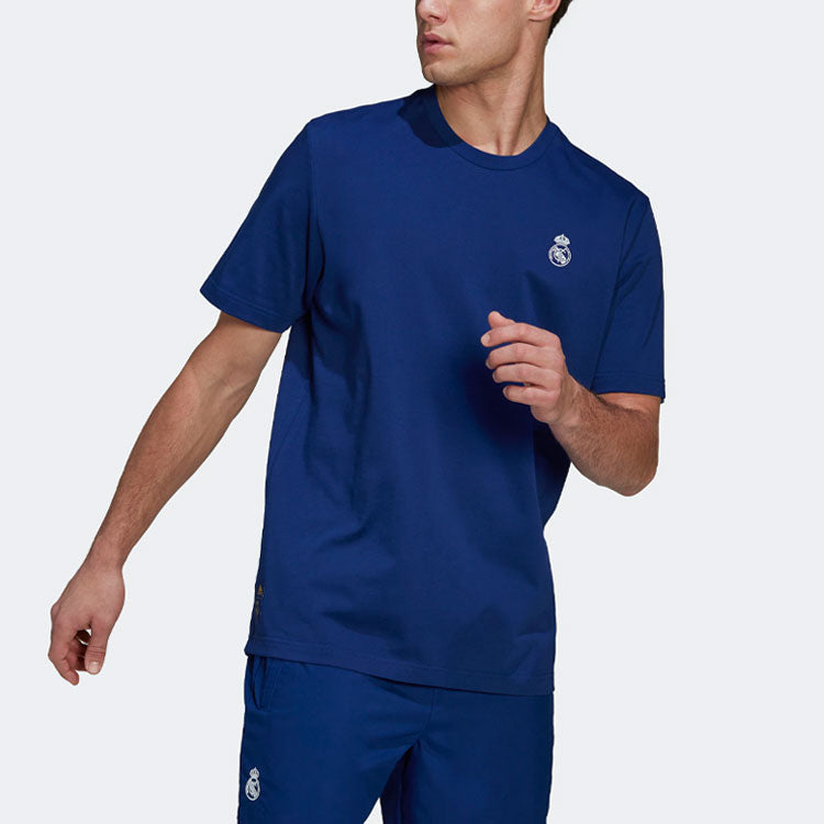 adidas Real Q2 Hc Tee Casual Sports Real Madrid Soccer/Football Short Sleeve Blue H59049