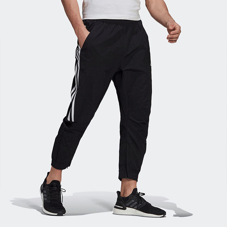 Men's adidas 3S tape Wov Pt Sports Stylish Woven Bundle Feet Cropped Pants/Trousers Black GM5751