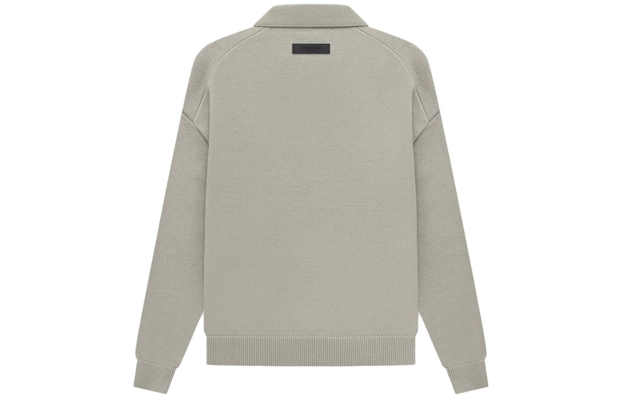 Fear of God Essentials SS23 Knit Long Sleeve Polo Shirt 'Seal' FOG-SS23-042