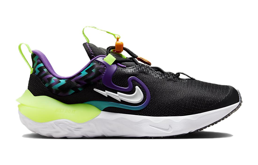 (GS) Nike Run Flow Easy On/Off Shoes 'Black Teal Nebula Volt' DZ4490-001