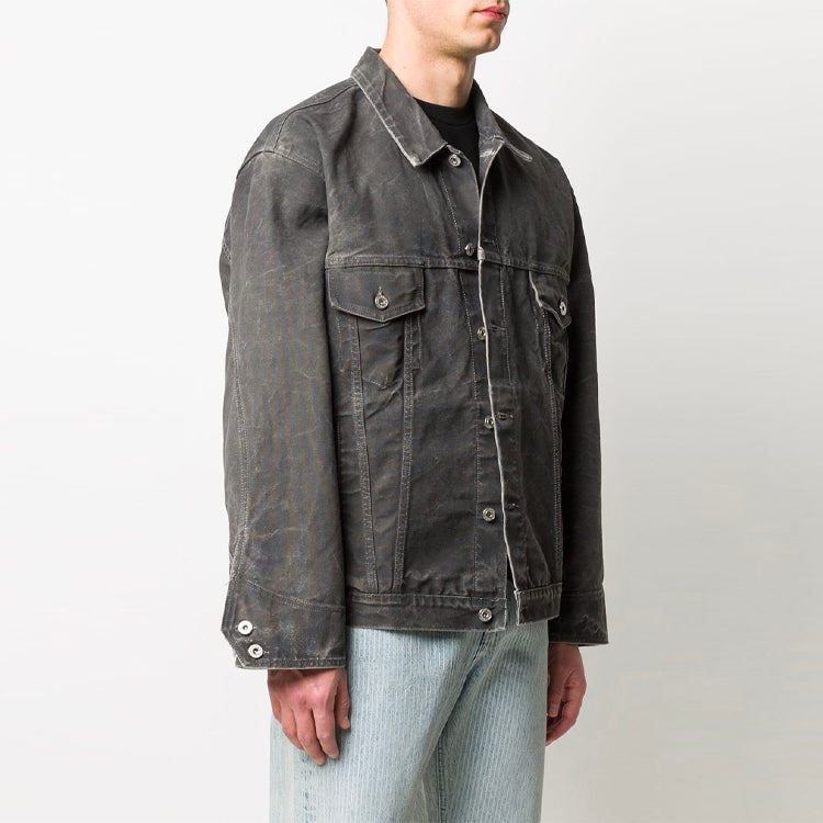 Men's Off-White SS21 Denim Jacket Ordinary Version Gray OMYE051S20E550251002