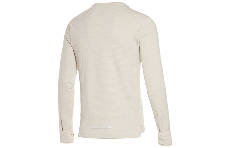 Men's Nike Casual Sports Breathable Tight Long Sleeves Creamy White T-Shirt BV4708-221