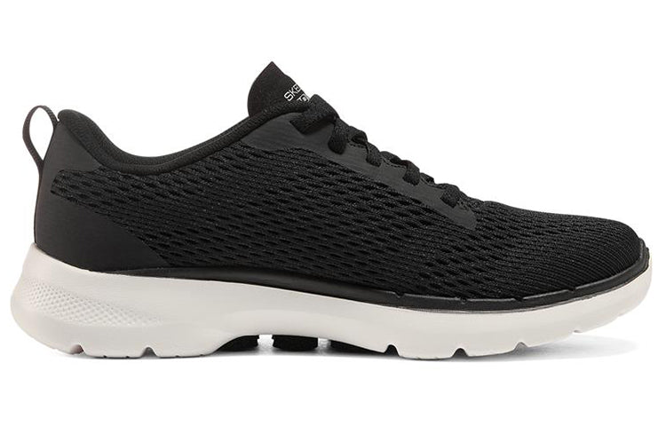 (WMNS) Skechers Go Walk 6 Low-tops Sport Shoes Black/White 124512-BKW