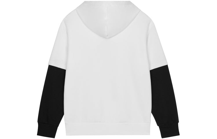 New Balance Color Block Drawstring Hoodie 'White Black' AMT13342-SST