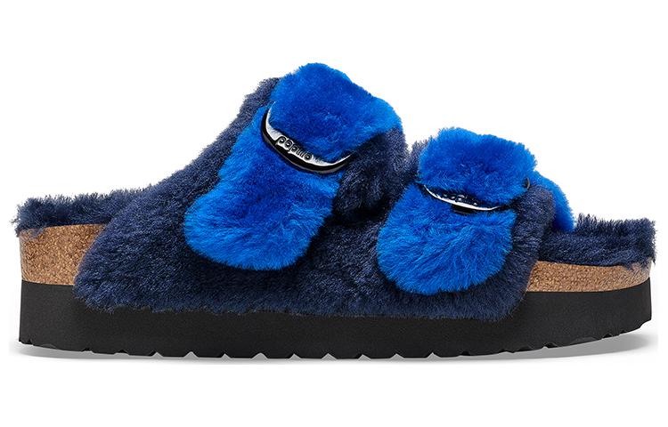 (WMNS) Birkenstock Arizona Big Buckle PAP Fur Narrow Fit 'Ultra Blue/Midnight' 1025398