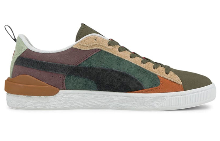 PUMA Suede Bloc Wtformstrip Leisure Shoes Green/Red/Beige 381184-02