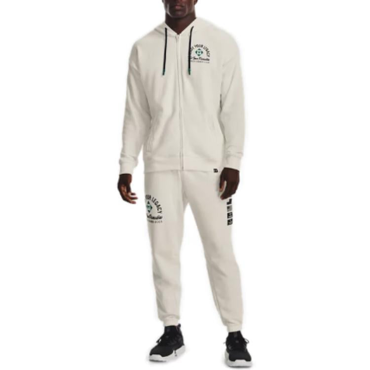 Under Armour Project Rock Heavyweight Terry Full-Zip Hoodie 'Ivory White' 1377436-130