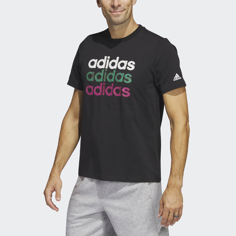 adidas Multilinear Sportswear Graphic Short Sleeve T-Shirt 'Black' HS2523