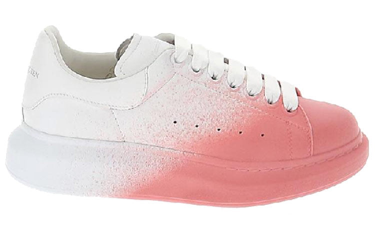 (WMNS) Alexander McQueen Oversized Sneaker 'White Pink Velvet Spray' 586388WHWM19307