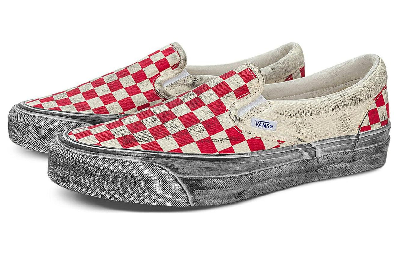 Vans Vault OG Classic SlipOn LX 'Stressed Red Checkerboard' VN0A32QN9Y1