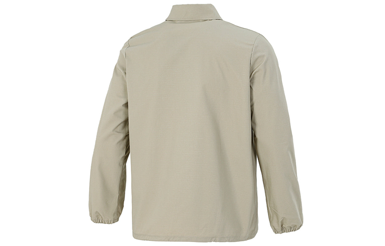 PUMA Embroidered Small Label Solid Color Logo Sports Woven Jacket Khaki 532172-42