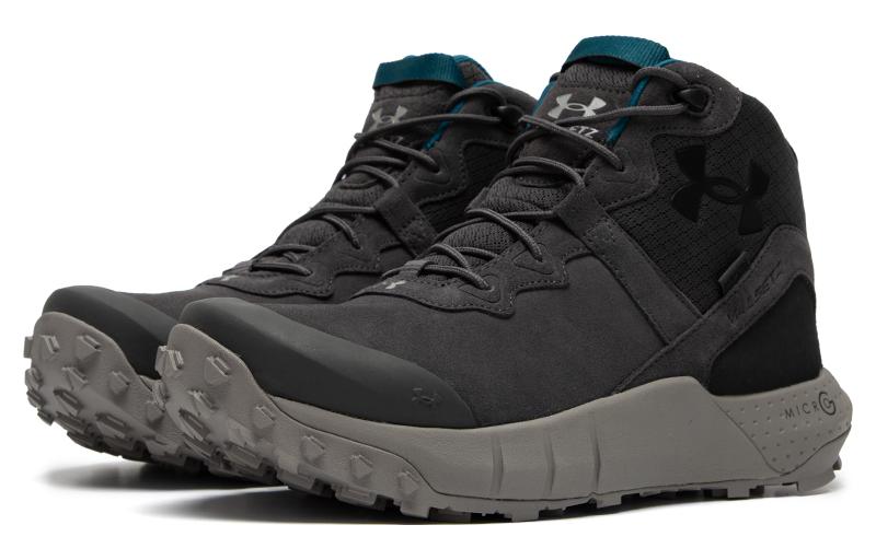 UA Micro G Valsetz Trek Mid Leather Waterproof Tactical Boots 'Grey' 3025577-100
