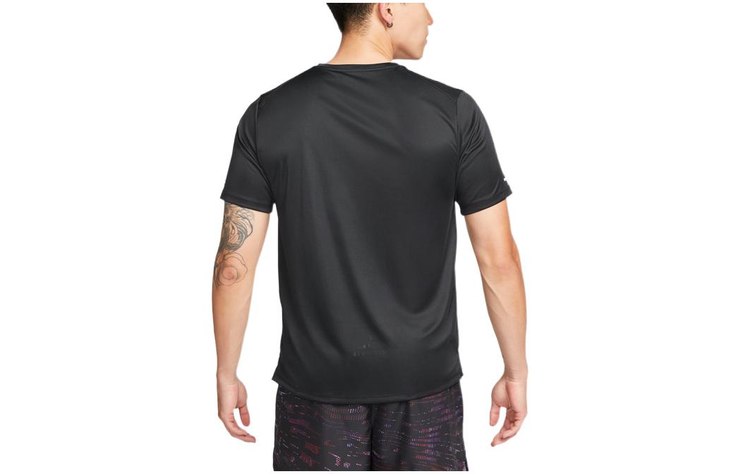 Men's Nike Large Logo Sports Training Breathable Quick Dry Round Neck Short Sleeve Black T-Shirt DM4812-010