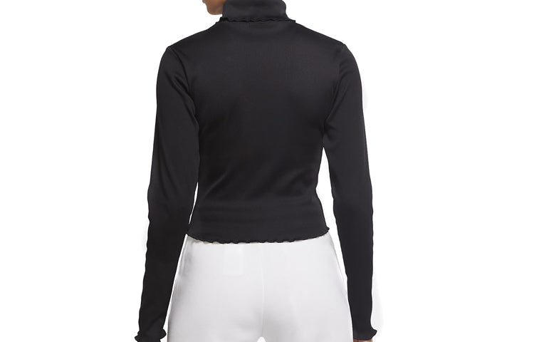 (WMNS) Nike Sportswear Ribbed Long Sleeves Tops Black CU5365-010