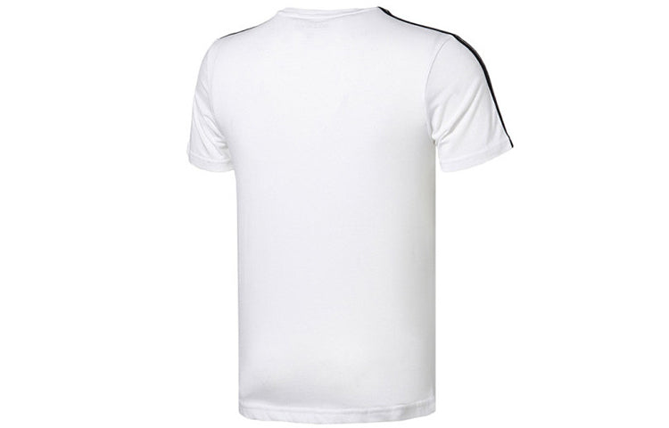 adidas neo M Sw Tee 5 Reflective Black Printing Round Neck Short Sleeve White CV9384