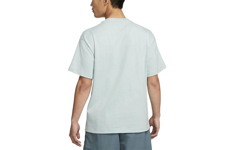 Men's Nike Geometry Pattern Printing Round Neck Pullover Short Sleeve Green T-Shirt DV0679-366