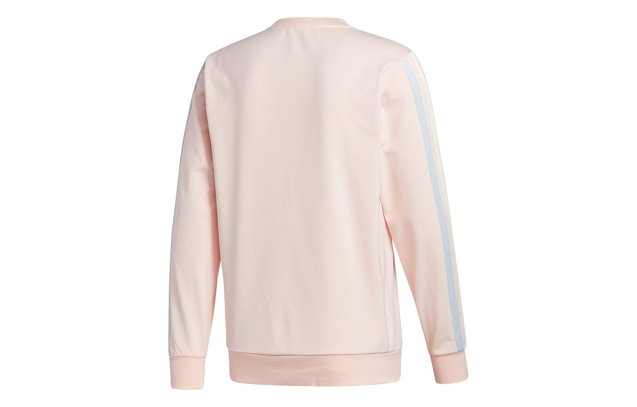 adidas Decorate Cr Basketball Casual Sports Stripe Round Neck Pink GU0508