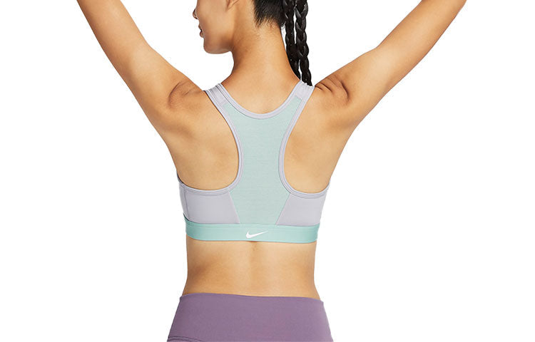(WMNS) Nike Swoosh Medium-Support Padded Zip-Front Sports Bra 'blue gray' FQ0704-024