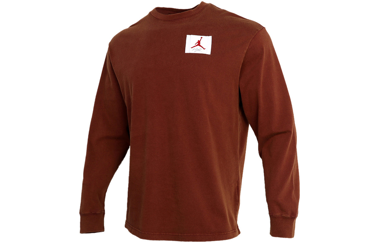 Air Jordan Logo Print Crew-neck Sports 'Flight Burgundy' DD0966-288