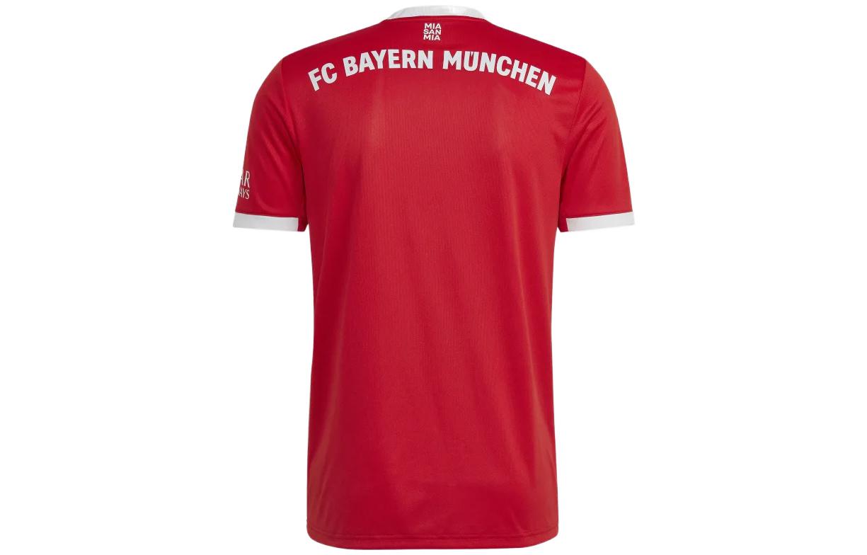 Men's adidas Soccer/Football Stripe Short Sleeve SW Fan Edition 22-23 Season Bayern Munich Black Red Jersey H39900