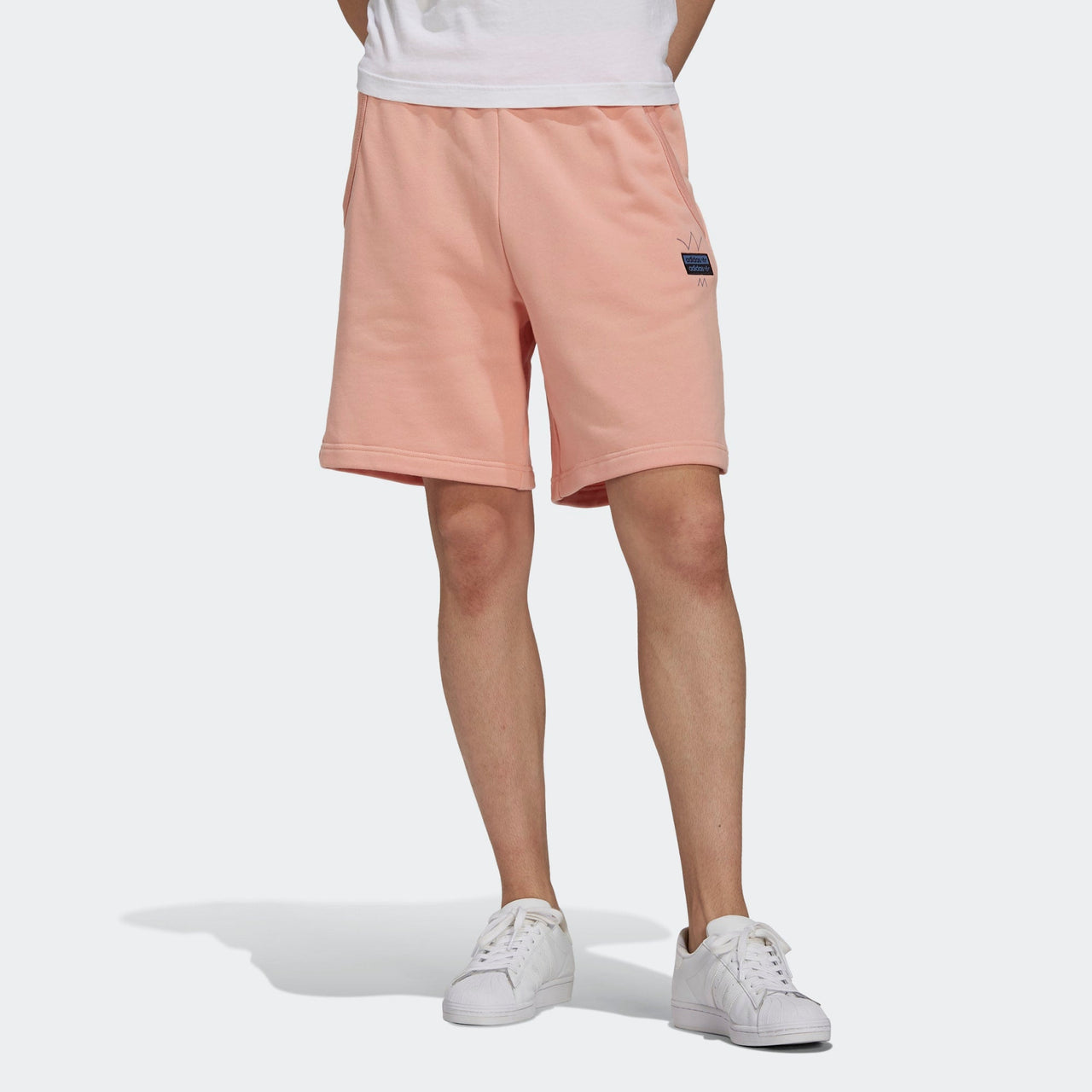 adidas originals R.Y.V. Abstract Elastic Waistband Sports Shorts Gray Pink GN3287